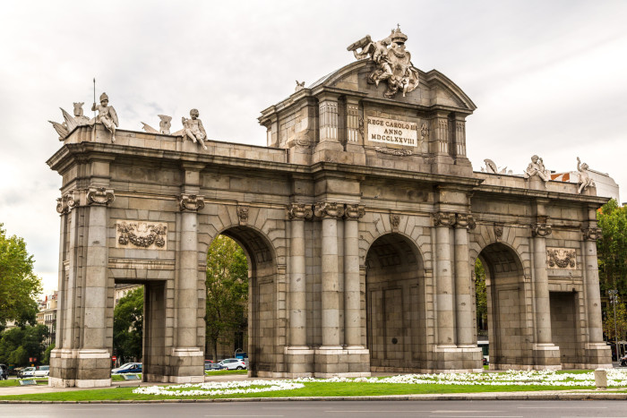 Puerta de Alcala in Madrid in a beautiful summer day, Spain